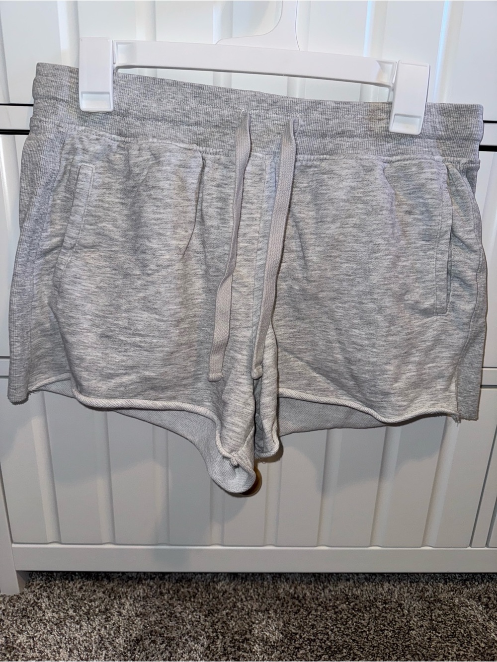 Zara Light Gray Terrycloth Drawstring Lounge Shorts